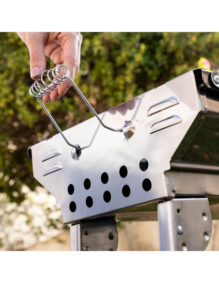 Barbecue pliable ExelQ inox sans fumée – Portable et propre