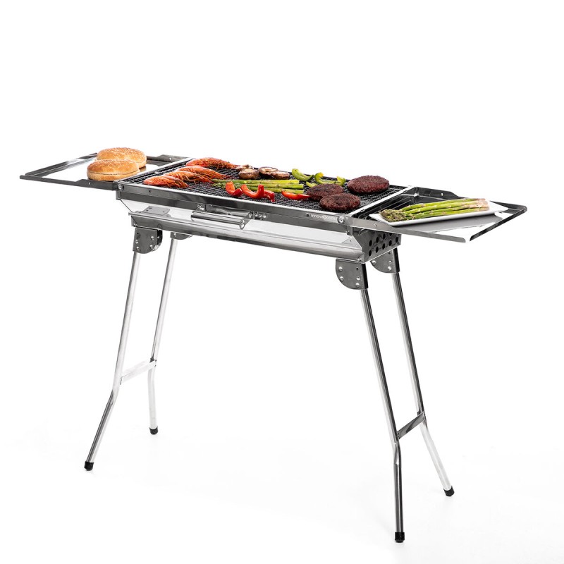 Barbecue pliable ExelQ inox sans fumée – Portable et propre