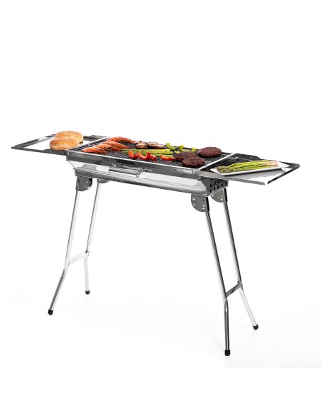 Barbecue pliable ExelQ inox sans fumée – Portable et propre
