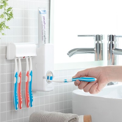 Distributeur de dentifrice Diseeth avec porte‑brosses – Hygiénique et mural