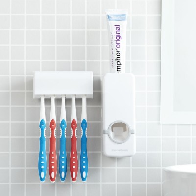 Distributeur de dentifrice Diseeth avec porte‑brosses – Hygiénique et mural 2