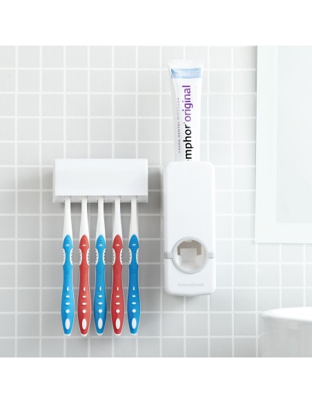 Distributeur de dentifrice Diseeth avec porte‑brosses – Hygiénique et mural