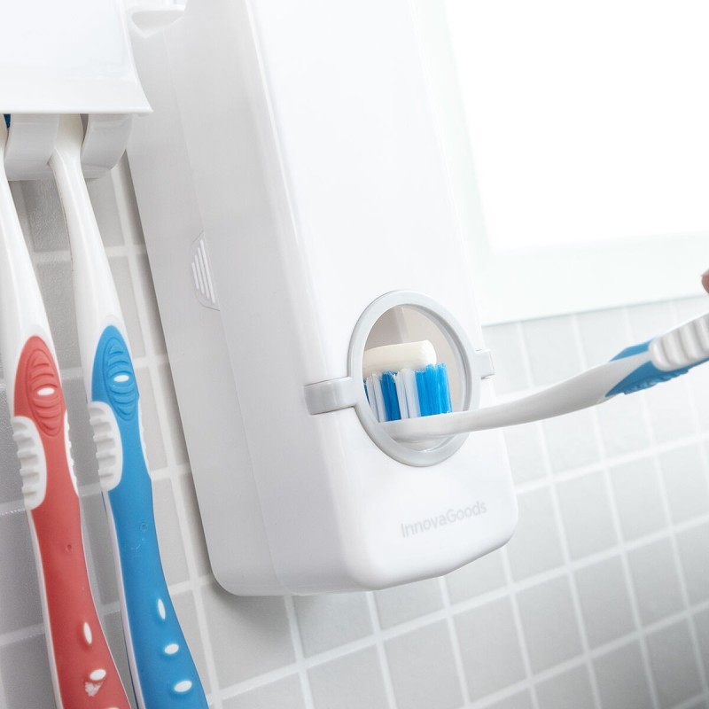 Distributeur de dentifrice Diseeth avec porte‑brosses – Hygiénique et mural