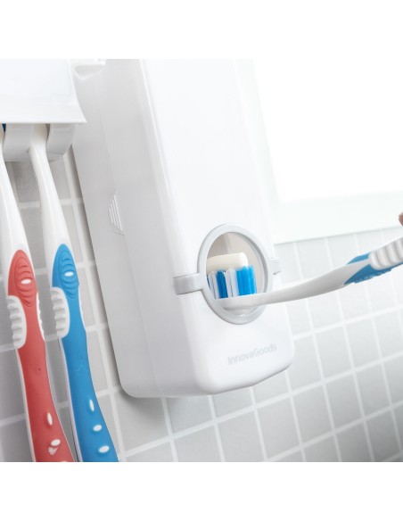 Distributeur de dentifrice Diseeth avec porte‑brosses – Hygiénique et mural