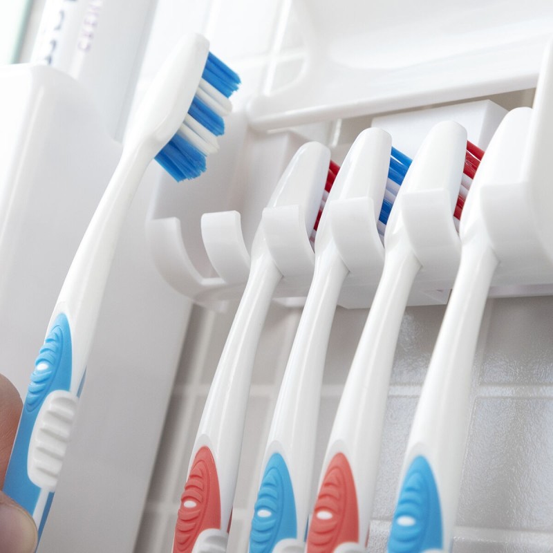 Distributeur de dentifrice Diseeth avec porte‑brosses – Hygiénique et mural