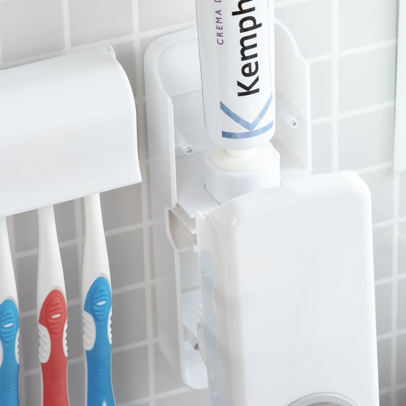 Distributeur de dentifrice Diseeth avec porte‑brosses – Hygiénique et mural