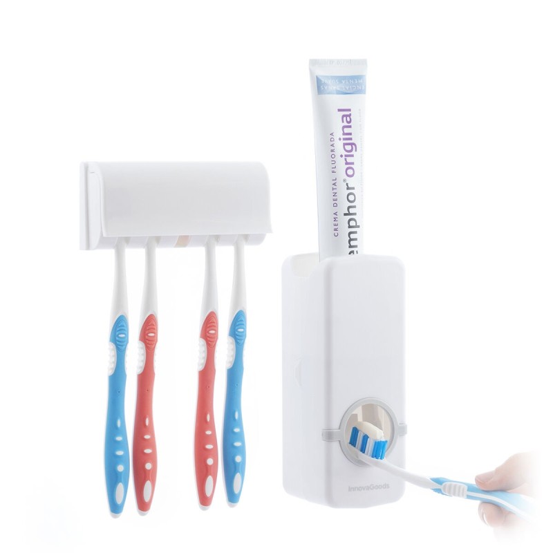 Distributeur de dentifrice Diseeth avec porte‑brosses – Hygiénique et mural