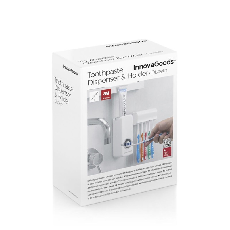 Distributeur de dentifrice Diseeth avec porte‑brosses – Hygiénique et mural