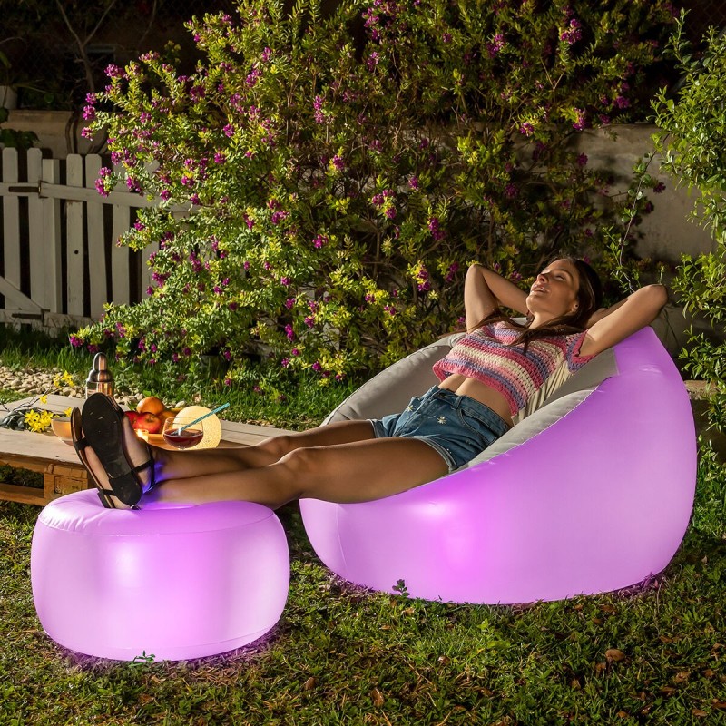 Fauteuil gonflable Chight LED multicolore – Moderne et confortable