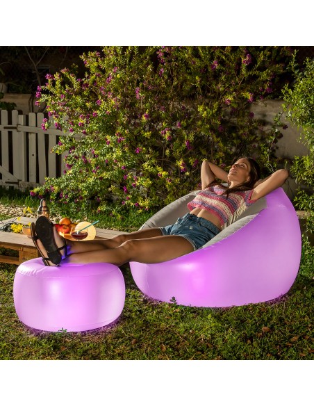 Fauteuil gonflable Chight LED multicolore – Moderne et confortable