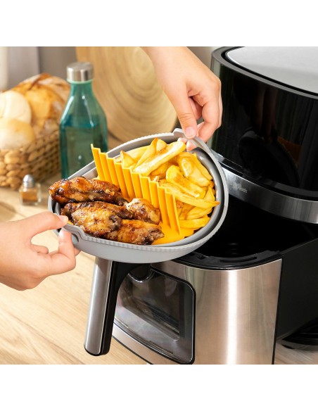 Panier silicone pliable pour friteuse à air – Anti‑adhésif