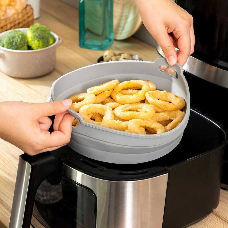 Panier silicone pliable pour friteuse à air – Anti‑adhésif