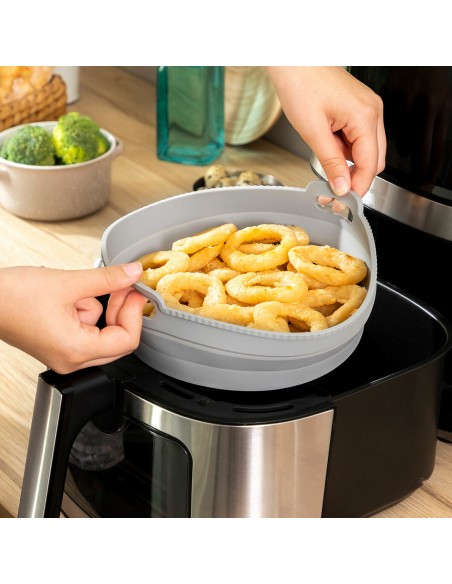 Panier silicone pliable pour friteuse à air – Anti‑adhésif
