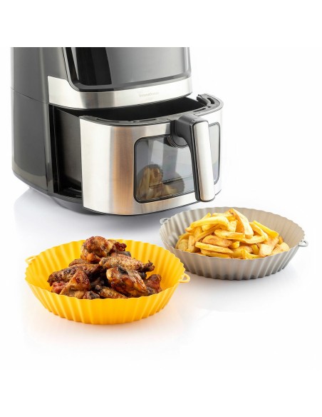 Paniers silicone + pinceau pour friteuse à air (lot de 2) – Anti‑adhésifs