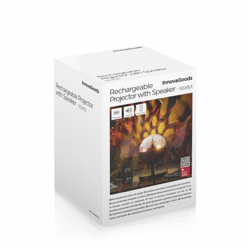 Projecteur LED rechargeable Istarlyt avec haut‑parleur – Portable et lumineux