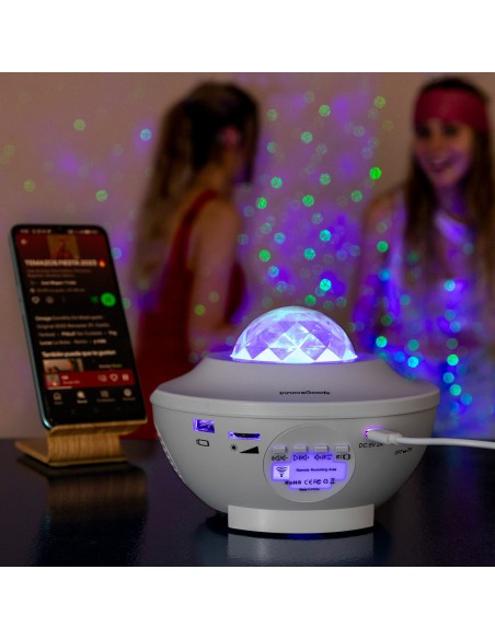 Projecteur d’étoiles LED Sedlay avec haut‑parleur – Ambiance immersive