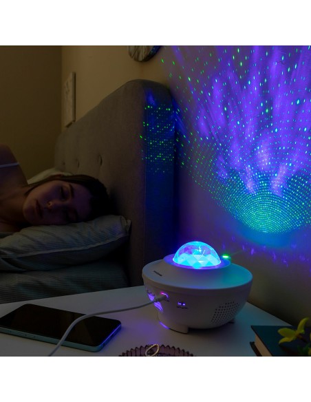 Projecteur d’étoiles LED Sedlay avec haut‑parleur – Ambiance immersive