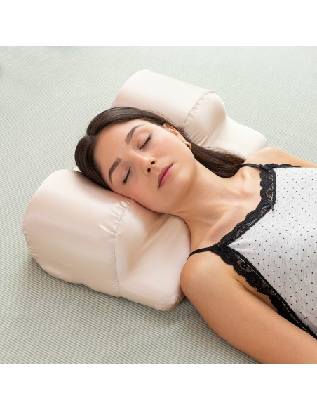 Oreiller cervical anti‑rides Youthlow avec housse satin – Confort doux