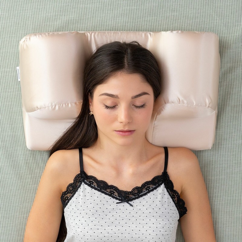 Oreiller cervical anti‑rides Youthlow avec housse satin – Confort doux