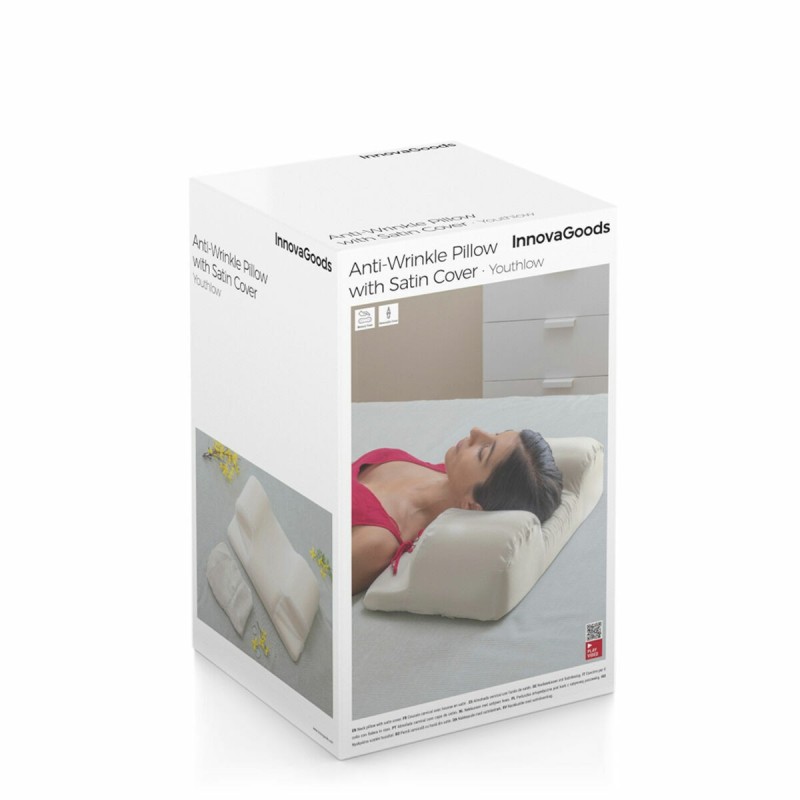 Oreiller cervical anti‑rides Youthlow avec housse satin – Confort doux