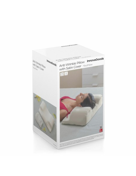 Oreiller cervical anti‑rides Youthlow avec housse satin – Confort doux