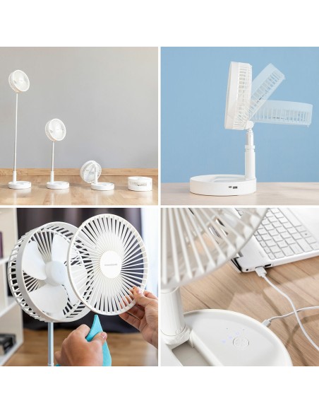 Ventilateur pliable Fandle 3‑en‑1 7200 mAh – Polyvalent