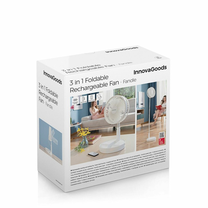 Ventilateur pliable Fandle 3‑en‑1 7200 mAh – Polyvalent