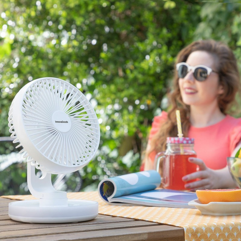 Ventilateur rechargeable FanLed Ø6,6" 4000 mAh – Compact et LED