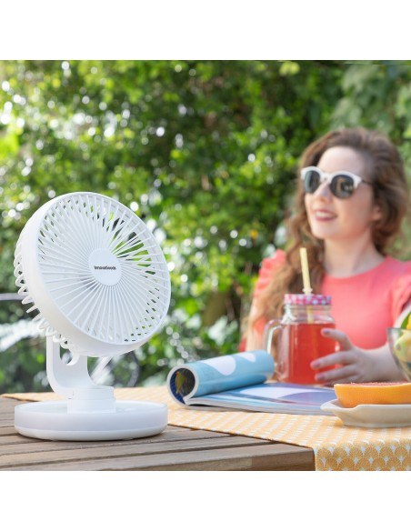 Ventilateur rechargeable FanLed Ø6,6" 4000 mAh – Compact et LED