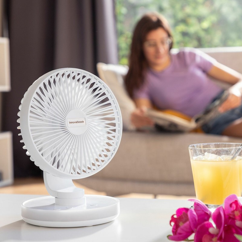 Ventilateur rechargeable FanLed Ø6,6" 4000 mAh – Compact et LED