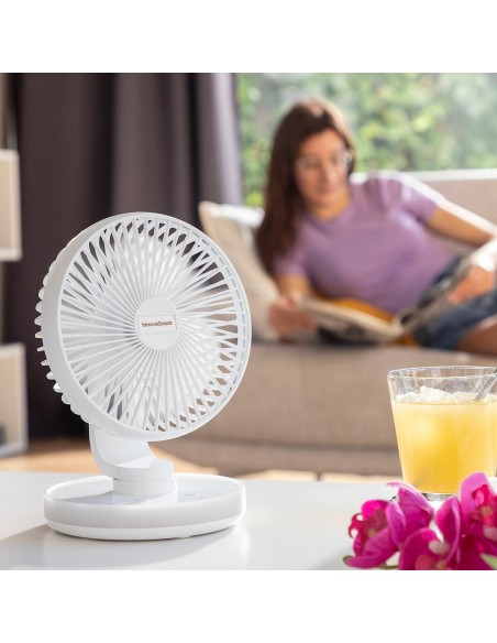 Ventilateur rechargeable FanLed Ø6,6" 4000 mAh – Compact et LED