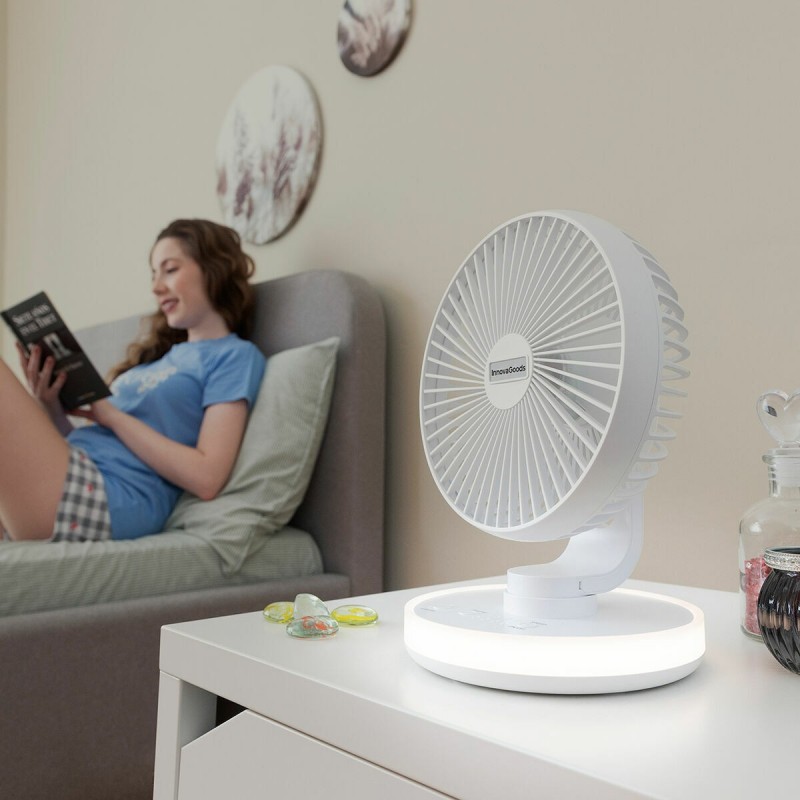 Ventilateur rechargeable FanLed Ø6,6" 4000 mAh – Compact et LED