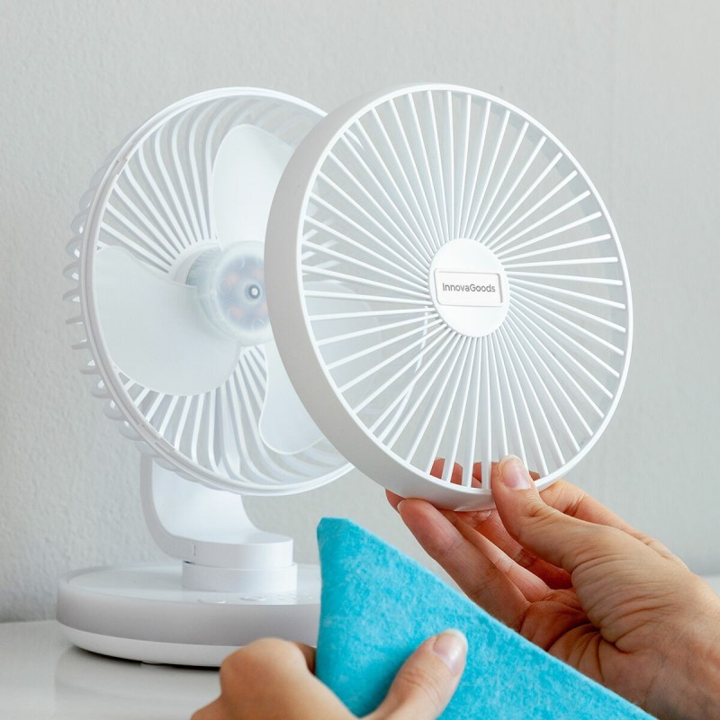 Ventilateur rechargeable FanLed Ø6,6" 4000 mAh – Compact et LED