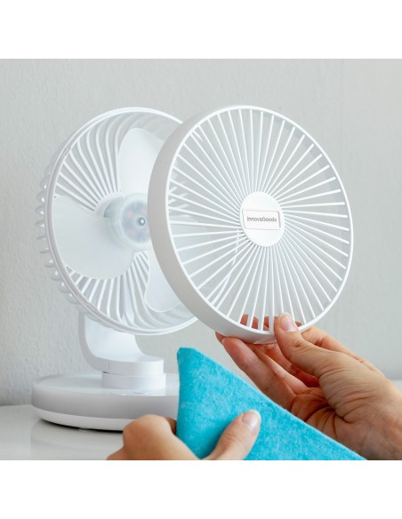 Ventilateur rechargeable FanLed Ø6,6" 4000 mAh – Compact et LED