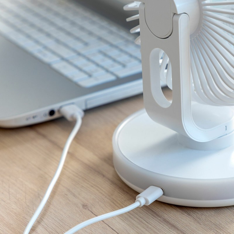 Ventilateur rechargeable FanLed Ø6,6" 4000 mAh – Compact et LED