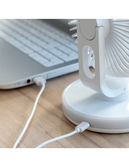 Ventilateur rechargeable FanLed Ø6,6" 4000 mAh – Compact et LED