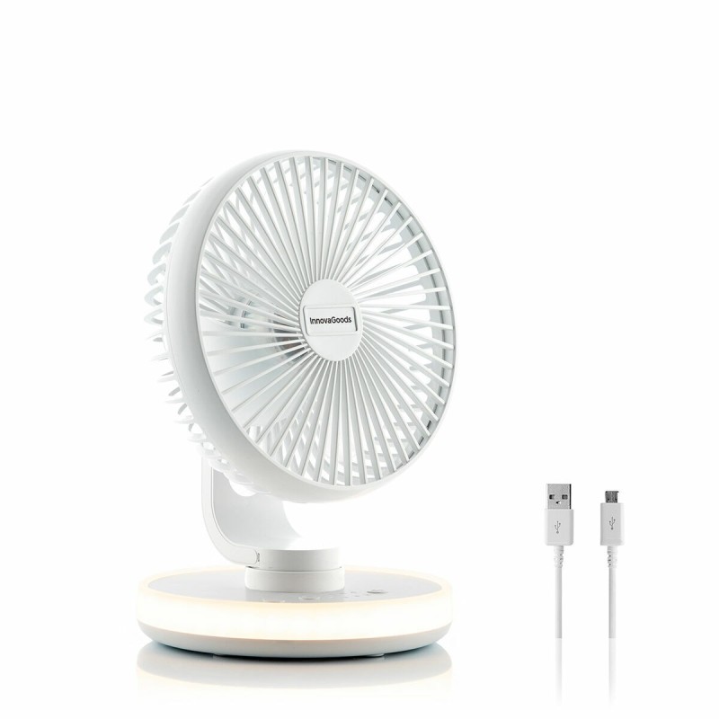 Ventilateur rechargeable FanLed Ø6,6" 4000 mAh – Compact et LED
