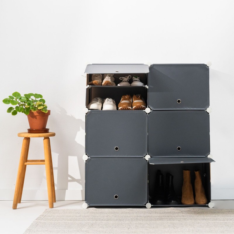 Rangement modulaire chaussures gris – Empilable et sans outils