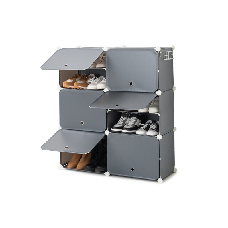 Rangement modulaire chaussures gris – Empilable et sans outils