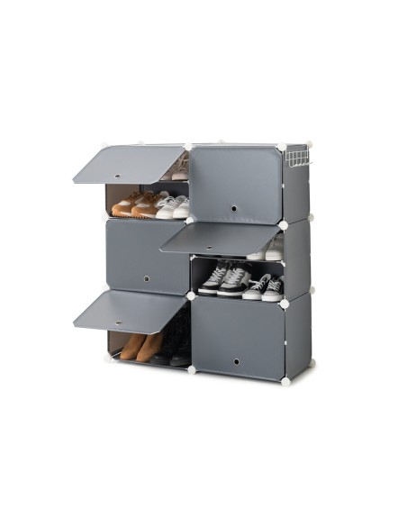 Rangement modulaire chaussures gris – Empilable et sans outils