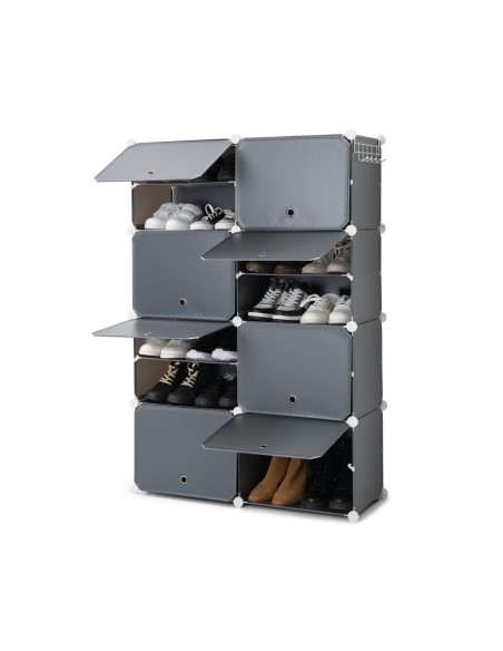 Rangement modulaire chaussures gris – Empilable et sans outils