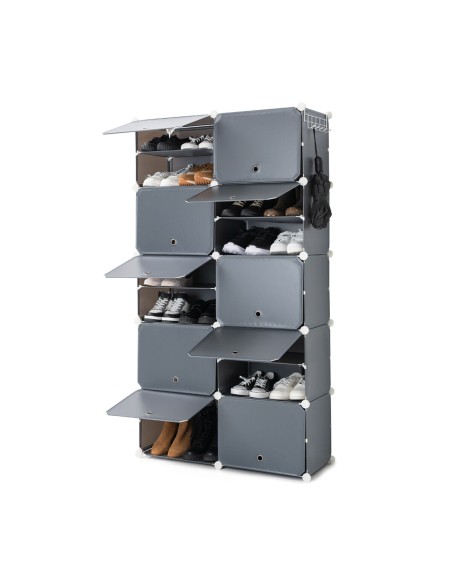 Rangement modulaire chaussures gris – Empilable et sans outils