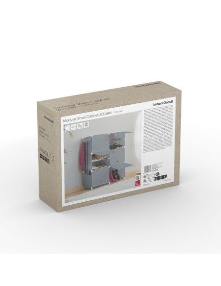 Rangement modulaire chaussures gris – Empilable et sans outils