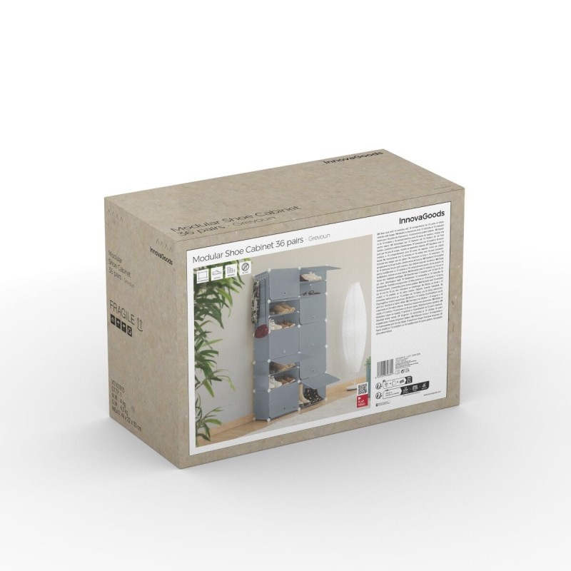 Rangement modulaire chaussures gris – Empilable et sans outils