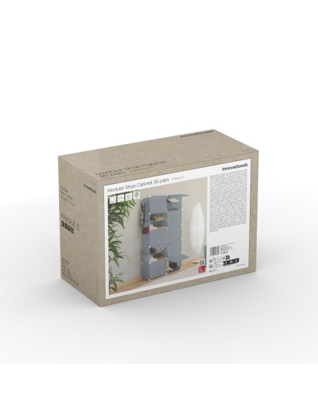 Rangement modulaire chaussures gris – Empilable et sans outils