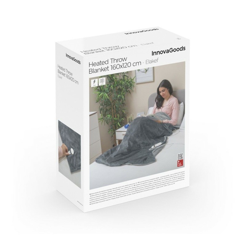 Couverture chauffante 120×160 cm 160 W Gris – Confort thermique