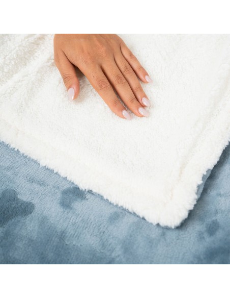 Couverture chauffante 130×180 cm 160 W Blanc/Gris – Chaleur douce