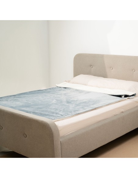 Couverture chauffante 130×180 cm 160 W Blanc/Gris – Chaleur douce