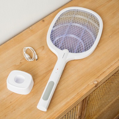 Raquette anti‑insectes Elecfly 2‑en‑1 UV rechargeable – Protection efficace
