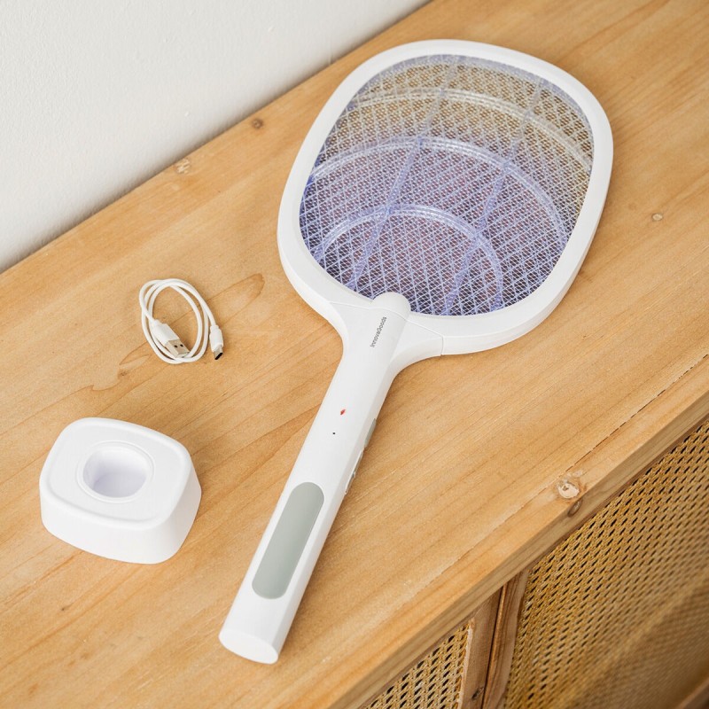 Raquette anti‑insectes Elecfly 2‑en‑1 UV rechargeable – Protection efficace